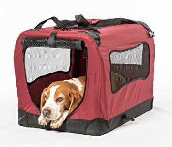 2PET Foldable Dog Crate - Soft, Easy to Fold & Carry Dog Crate for Indoor & Outdoor Use - Comfy Dog Home & Dog Travel Crate - Strong Steel Frame, Washable Fabric Cover, Frontal Zipper - Choose yours.