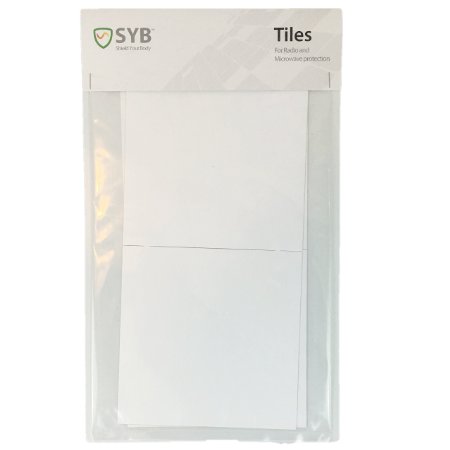 SYB Stick-on 6" Fabric Tiles to Shield Radiation from WiFi, Smart Meters & Wireless Phones, 6-pack (White)