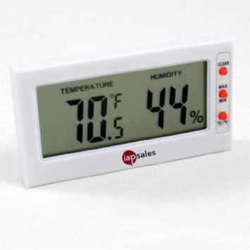 Easy to Read Indoor Digital Thermometer and Humidity Meter Large Digital Display Works in Celsius and Fahrenheit Simple Temperature and Relative Humidity Monitor