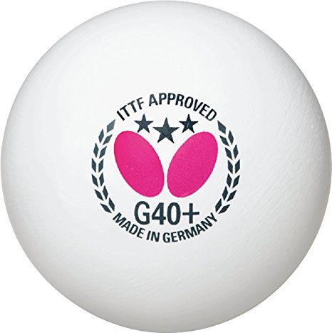 Butterfly G40  3-Star Poly Table Tennis Balls-3pk-White-ITTF Approved