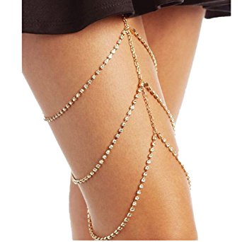 Body Chain Zerowin Alloy Tassel Multilayer Cross Leg Chain Swimsuit Bikini Pants Belts for womens summer beach nightclub
