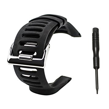 Watch Band Strap, Picowe Watch Band Replacement Soft Rubber for Suunto Ambit 1/2/2S/2R/3 Sport/3 Run/3 PEAK- Screwdriver Included
