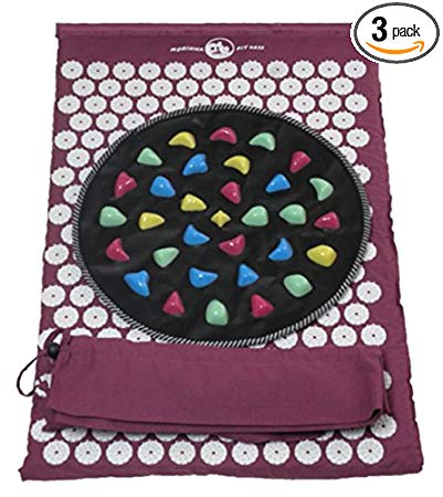 MORINHA Spinal Acupressure Mat Yoga Fitness Nail with Spike Tongue (Without Pillow Prickle) for Sciatica, Back and Neck Pain Relief and Stones Foot Rug Relax Muscle Anti-Stress, Purple Travel Bag