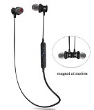 Bluetooth Headset Stoon Sweatproof V40 Wireless Bluetooth Earphones In-Ear Noise Cancelling Headphones Earbuds with Microphone and Stereo for Running Sports Earpiece with Magnet Attraction Black