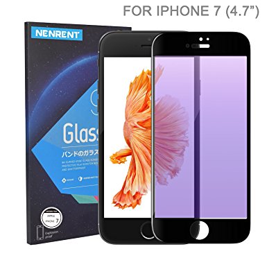 iPhone 7 Screen Protector, EZ Generation iPhone 7 Tempered Glass Screen Protector, 3D Full Coverage, No Bubbles, Blue Light UV Filter, Anti Glare Glass Screen Protector for Apple iPhone 7(Black)