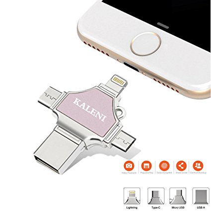 KALENI USB Flash Drives 32GB,Thumb Drive USB 3.0 Memory Stick External Storage Expansion for iPhone iPad iPod iOS Android PC New MacBook,with Extended Lightning USB Type c OTG Pen Jump Drive Adapter