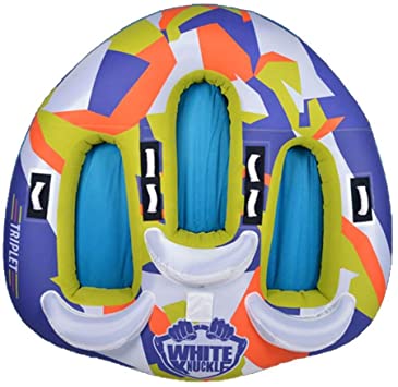 White Knuckle The Triplet Easy Connect 3 Person Inflated Towable Water Tube