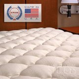 Extra Plush Rayon from Bamboo Fitted Mattress Topper - Made in America - Queen Pad