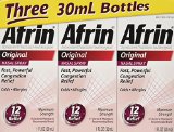 Afrin Original Nasal Spray and Decongestant Fast Powerful Congestion Relief 3 Bottles of 1 Fl Oz Each
