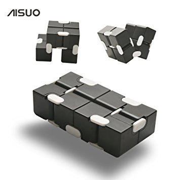 Fidget Cube Infinity - Aisuo Magic Cube Turn Spin Pressure Reduction Toy Killing Time Toy for Adults and Gifts for Women Men Children (Black)