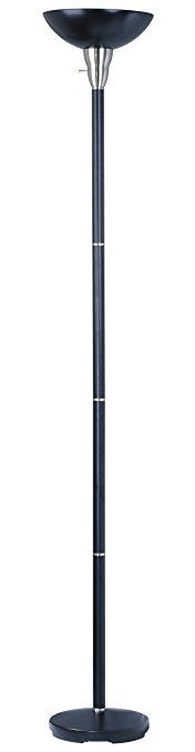Park Madison Lighting PMF-9147-31 Contemporary Design 72-Inch 150-Watt High Incandescent Torchiere Floor Lamp, Black Finish with Metal Shade