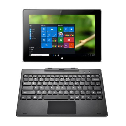iRULU WalknBook 3 101 Inch Laptop Hybrid 2 in 1 Tablet PC Microsoft Windows 10 Operation System Quad Core Detachable Keyboard Dark Gray
