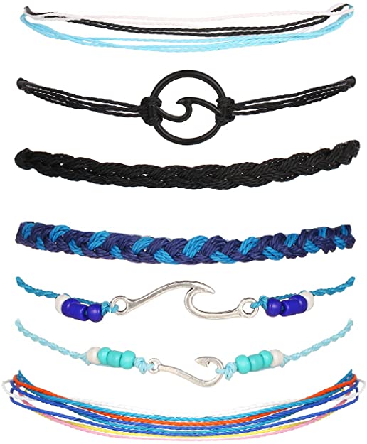 Long tiantian String Wave Bracelets for Women Adjustable Compass Bracelets Waterproof Handmade Strand Braided Rope Sunflower Boho Bracelet Set Women Teen Girls…