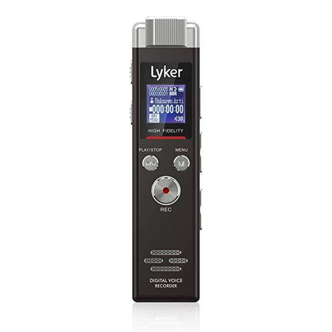 Digital Voice Recorder, 8GB Audio Recorder for Lectures Voice Activated Sound Recorder Dictaphone 5 AVR Levels High Fidelity PCM Dual Microphone, 48KHz Sampling, Record Subsection and Time Mark