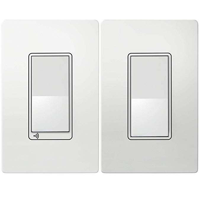 TOPGREENER Smart Wi-Fi Light Switch 3-Way Kit, Includes Wi-Fi Switch/Decorator Switch, Control Lighting Anywhere, NEUTRAL Wire Required, NO Hub Required, Compatible with Alexa/Google Assistant