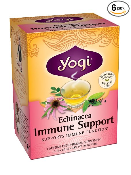 Yogi Teas 16 Tea Bags Pack of 6 Echinacea Immune Support