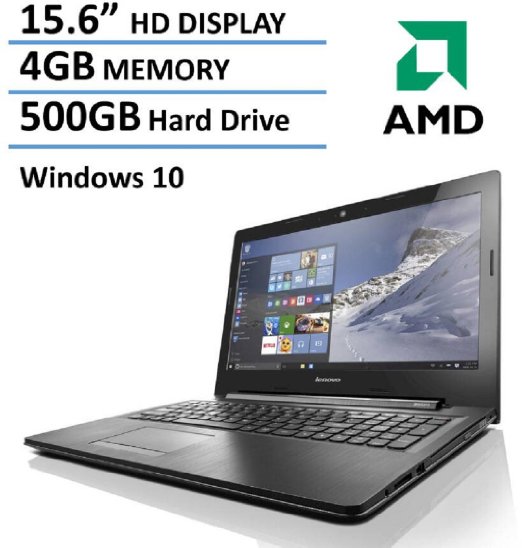 2016 New Edition Lenovo 156-inch Premium Laptop AMD Dual-Core Processor 4GB Memory 500GB Hard Drive HD LED Backlit Display 1366 x 768 DVD Burner HDMI VGA Bluetooth Webcam Windows 10