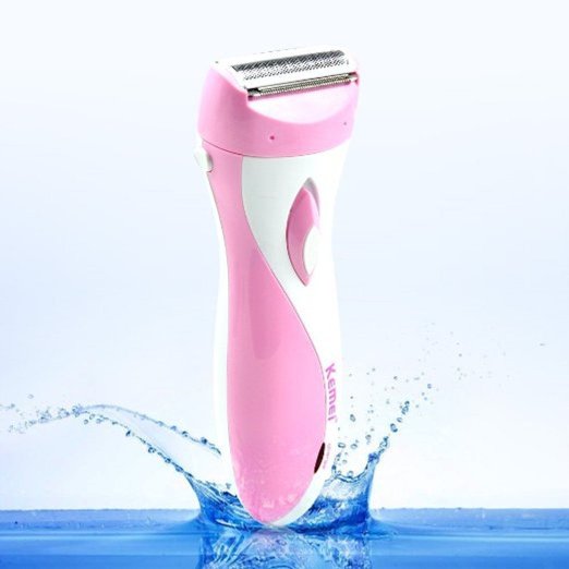 BOAS Kemei Beauty Shaver 3-blade Wet/ Dry Personal Groomer Waterproof Lady Shavers for Ladies (Us Plug Pink)