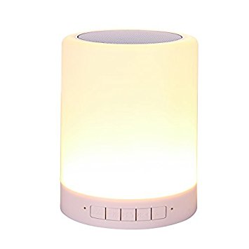 Night Light Bluetooth Speakers,LED Touch Bedside Lamp - with Bluetooth Speaker,Dimmable Color Night Light,night light speaker,Outdoor Table Lamp with Smart Touch Control (White)