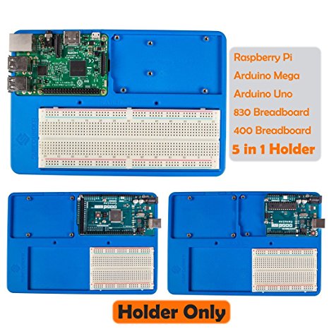SunFounder RAB 5 in 1 Breadboard Holder Base Plate Circuit Board Screws for Arduino Uno R3 Mega 2560, Raspberry Pi 3 Model B, 2 Model B and 1 Model B  400 800 Points Breadboard Jumper Dupont Wires