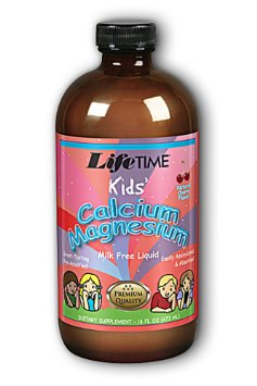 Kids Liquid Calcium Magnesium Zinc Natural Cherry Flavor LifeTime 16 oz Liquid