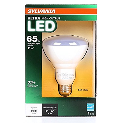 Sylvania Ultra 11-Watt (65W Equivalent) 2,700K BR30 Medium Base (E-26) Soft White Dimmable Indoor LED Flood Light Bulb! 6-Pack!
