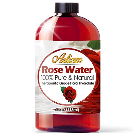 100% Pure Rose Water (HUGE 4 OUNCE BOTTLE) Natural Moroccan Rosewater - Beautiful Fresh Fragrance - Perfect Facial & Skin Toner & Moisturizer