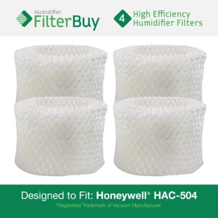 4 - Honeywell HAC-504 Humidifier Filters Designed by FilterBuy to fit Honeywell HCM-600 HCM-710 HCM-300T and HCM-315T Compare to Part  HAC-504AW