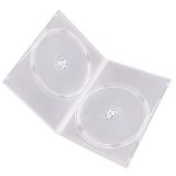 25 x Slim Clear Double DVD Empty Replacement Boxes with Wrap Around Sleeve DVBR07DOCL 7mm 2DVD