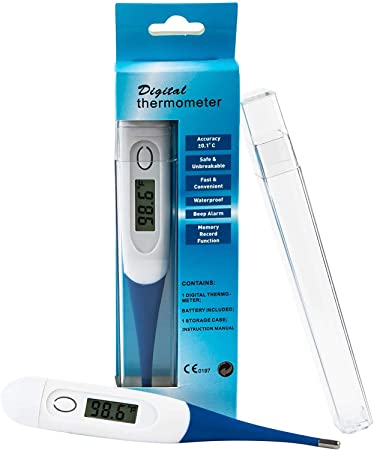 Digital Themometer for Baby Children and Adults, LCD Oral Themometer for Fever Oral and Rectal Fever Indicator