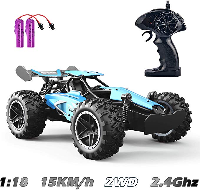 GotechoD Remote Control Car, 1:18 RC Cars for Kids Xmas Gifts 2.4Ghz High Speed Racing Car Rechargeable Electronic Hobby Car Toys for 6,7,8-16 Year Old Boys Girls Adults Gifts Blue