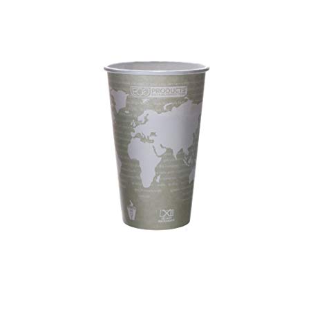 Eco-Products - World Art Renewable Compostable Hot Cups, 16 oz, Case of 1000, EP-BHC16-WA