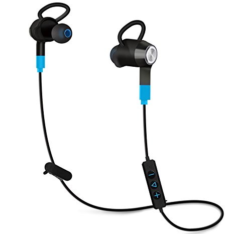 Bluetooth Earphones, Mixcder Bluetooth 4.1 Sports Headphones with Mic for Sports, Sweatproof, Noise Cancelling In-Ear Headphones Secure Fit for all Bluetooth-enabled Devices - Black