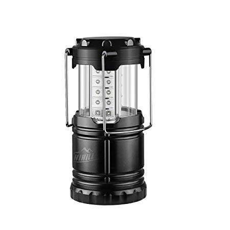 Portable Outdoor Bright Camping Lantern 30 LED Ultra Bright Waterproof, Black, Collapsible