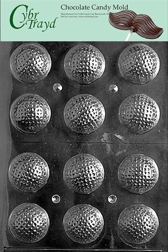 Cybrtrayd S051 Golf Balls 3D Chocolate Candy Mold with Exclusive Cybrtrayd Copyrighted Chocolate Molding Instructions