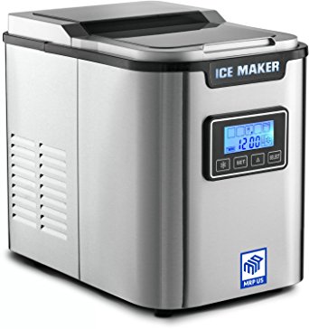 MRP US Portable Ice Maker Stainless Steel Ice Machine ICE702 With 3 Selectable Cube Size (New)