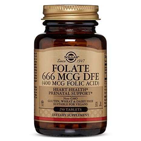 Folate 666 MCG DFE (400 MCG FOLIC Acid) Tablets - 250 Count