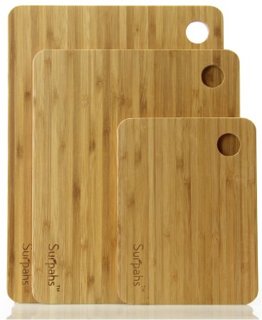 Surpahs Kitchen 3-Layer Cross-Laminated Bamboo Cutting Board Set 3 Pieces 13118