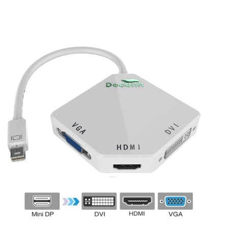 Deconn The Cobra Appearance Multi-Function Thunderbolt Mini DisplayPort DP To HDMI VGA DVI Cable Converter Adapter For MacBook Pro Air