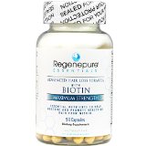 RegenePure- Advanced Maximum Strength Hair Loss Supplement with Biotin to Promote Hair Growth- 90 Capsules
