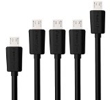 PowerJive 5 Pack Assorted Lengths 6ft 3ft1ft Premium Micro USB Cables High Speed USB 20 A Male to Micro B Sync and Charge Cables for Android Samsung HTC Motorola Nokia and More Black Multi 5 Pack