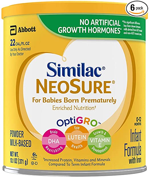 Similac NeoSure Infant Formula with Iron, for Babies Born Prematurely 13.1 oz (6 Pack)