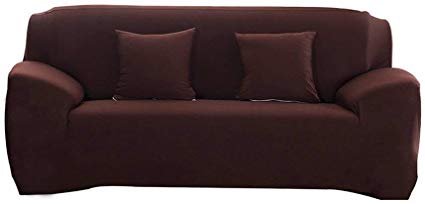 FORCHEER Stretch Couch Covers Printed 4 Seater Sofa Slipcovers Furniture Protector for Living Room 1PC(Big Sofa,Coffee)