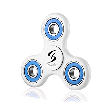 Fidget Spinner Ultra Fast Hand Spinner Fidget Toy Tri-Spinner Fidget for Adults and Kids(White And Blue)