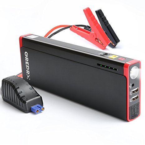Portable Jump Starter 1000A 18000mAh with Aluminium Alloy Case (Black/Red)