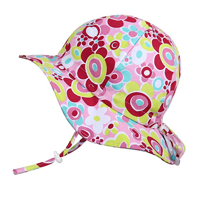 JAN & JUL Kids 50 UPF Cotton Sun-Hat, Adjustable for Growth with Strap, for Baby Toddler Girls