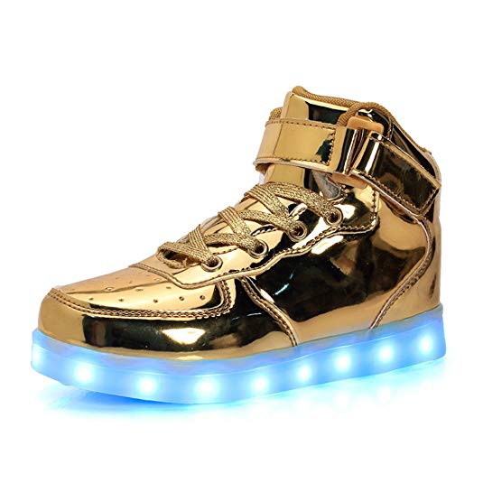 AOBMY Led Shoes High Top USB Charging For Boy&Girl's Light Up Flashing Shoes(Toddler/Little Kid/Big Kid)