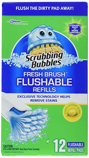 Scrubbing Bubbles 71102 12 Count, Fresh Brush Flushable Pad Refill