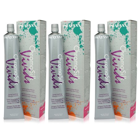 PRAVANA ChromaSilk Vivids Creme Hair Color with Silk & Keratin Protein (Vivid Violet) 3 Oz-3 pack