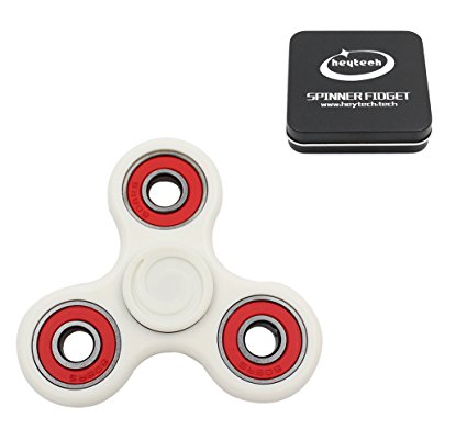 heytech Fidget Hand Spinner Fidget Toy EDC High Speed Ceramic Bearing ADHD Toy Autism Toy(White Red)